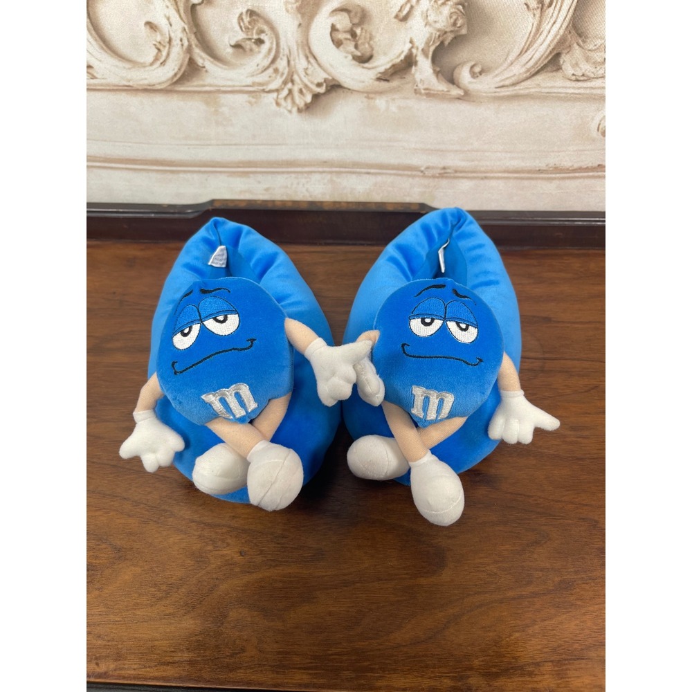 M&M's Unisex Slippers Vintage 1999 Rare "Blue" Character Size M 7-8